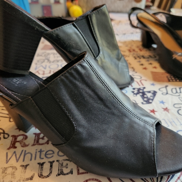Cushion Walk by Avon black heels open toe and back  size 9 - Picture 2 of 4